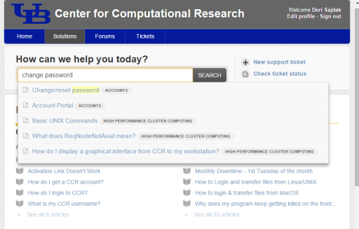 Ccr Help Desk Portal Center For Computational Research