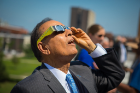 Eclipse viewing on the North Campus from Fronczak Hall and in front of Hayes and Foster Halls on the South Campus Photographer: Douglas Levere