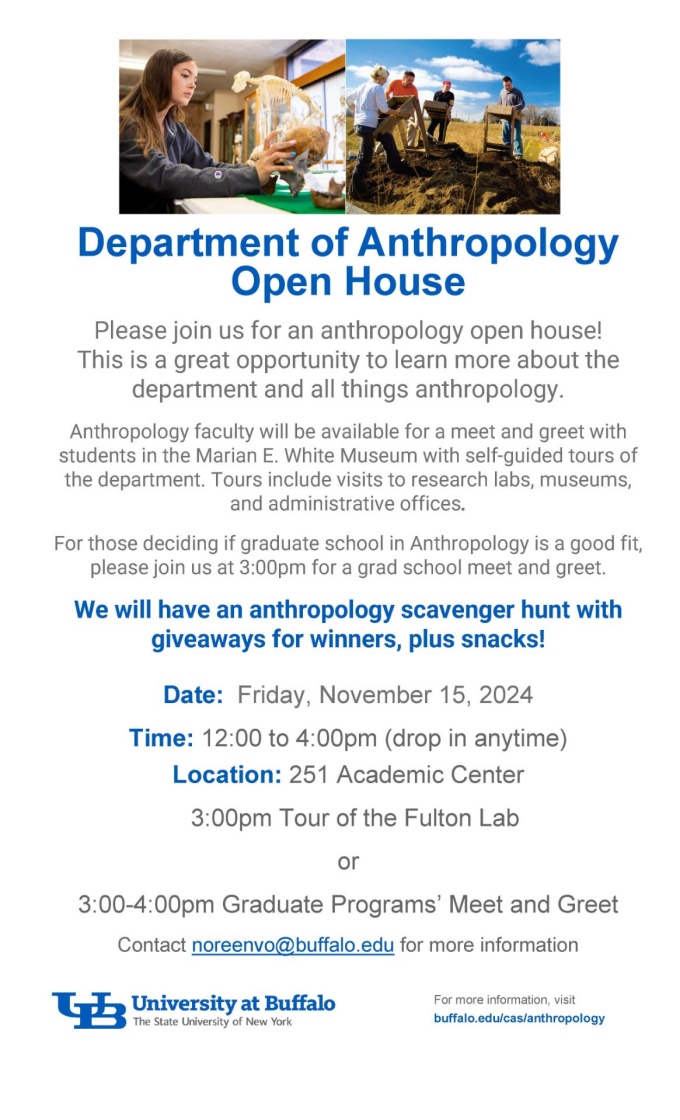 Anthropology Open House Flier. 