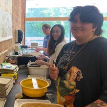 Students working in Archaeological Survey space at UB.