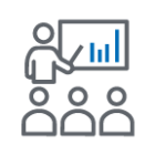 teacher at a blackboard icon.