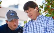 A student with Dr. Perrilli at a field site.