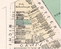 An original map of the Michigan Street Baptist Church site in Buffalo, NY.