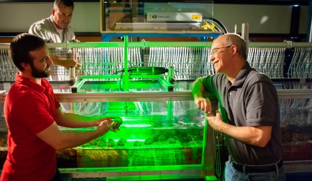 Student and professor working together in the Laboratory.