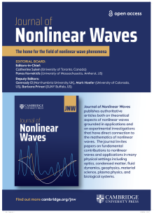 Zoom image: Journal of Nonlinear Waves, poster courtesy of Cambridge Core, 2024. ISSN: 3033-4268 (Online) Frequency: 1 issue per year. 