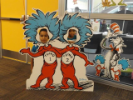 Kids play with Dr. Seuss display