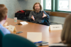 Tom Toles makes a point during a small group discussion. Photo: Dylan Buyskes