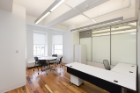 A work area inside the dean's office space.The building is designed for gold certification under the U.S. Green Building Council’s LEED rating system.