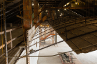 A "behind-the-scenes" look at the suspended vaulted ceiling.