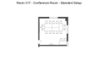 Floor plan of 317 Student Union conference room