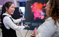 The Art of Research event was held at the Buffalo Museum of Science in April 2023. The Art of Research was a competition organized by the Graduate School to celebrate the research of UB graduate and postdoctoral scholars through a showcase of original images showing the beauty of research, scholarship, and creative activity. The event featured 28 finalized and awards were presented to winners. Photographer: Meredith Forrest Kulwicki. 