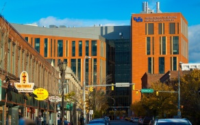 Exterior of Medical School Building.