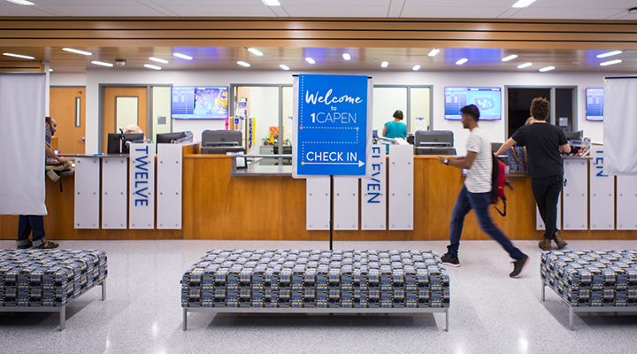 Welcome sign inside 1Capen. 