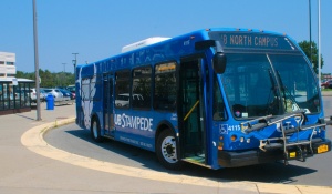 UB Stampede bus on North Campus. 