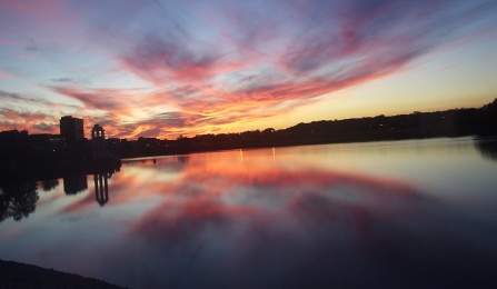 north campus at sunset.