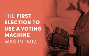 The first election to use a voting machine was in 1892.