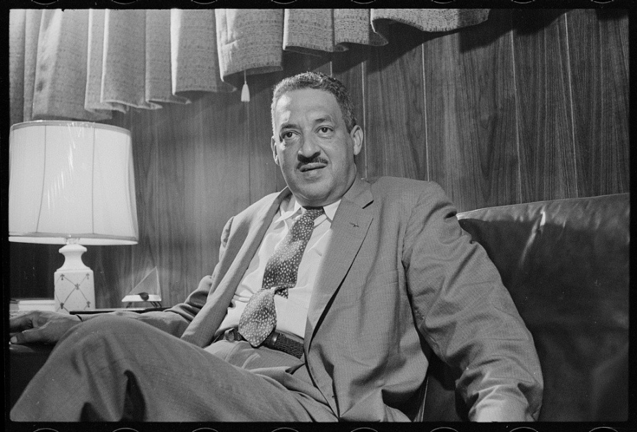 Zoom image: Thurgood Marshall photograph by Thomas J. O'Halloran, 1957 September 17, courtesy of US Library of Congress. 