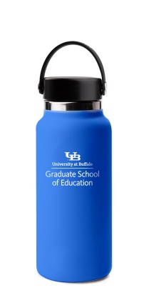 An example of a water bottle with a centered brand extension.