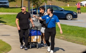 Campus Living staff welcomes students move into the Ellicott Residence Hall Complex on North Campus.