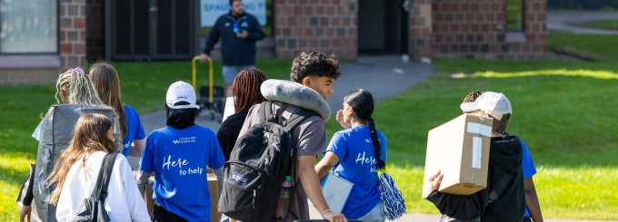 Students move into the Ellicott Residence Hall Complex on North Campus in late August 2024. 