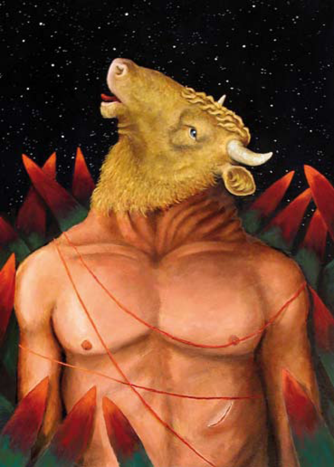Paul Sierra, Asterión, 2009, 34” x 26”, oil on canvas.