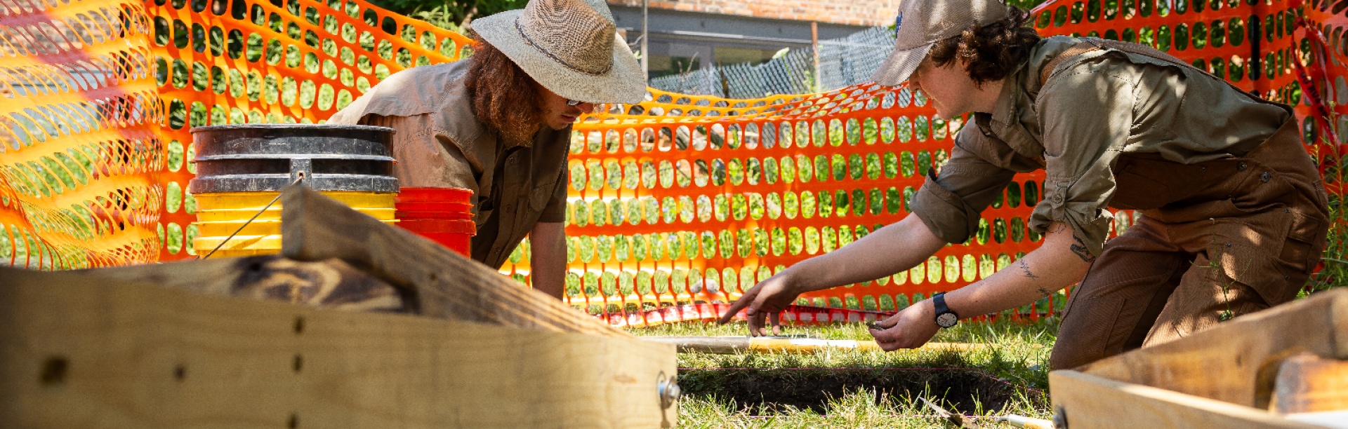 Members of the Archaeological Survey, a group led by Douglas Perrelli with the department of anthropology, works on a dig site at the Michigan St. Baptist Church in Buffalo, NY. 