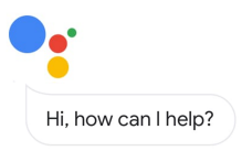 Four colored dots with a speach bubble saying "Hi, how can I help?".