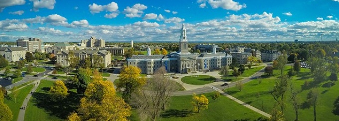 Aerial image of UB's south campus.