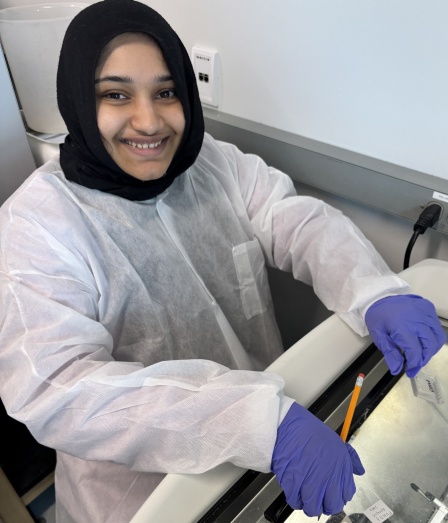 CLIMB UP 2025 participant, Anamika Jhuma, in her lab.