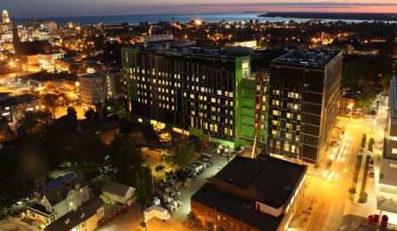 Photo of construction of UB's new Medical school.