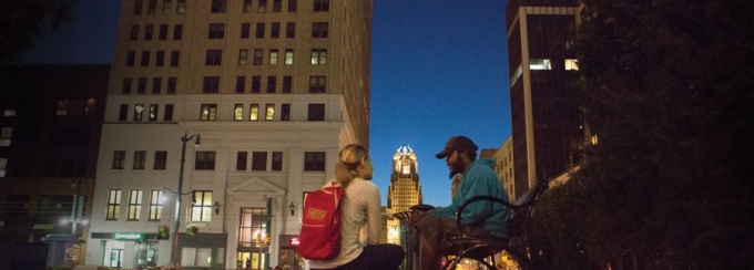 UB HEALS medical school team member examining a patient.