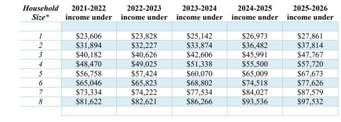 New York State Education Department CSTEP Income Eligibility Criteria.