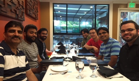 The CUBS team at dinner.