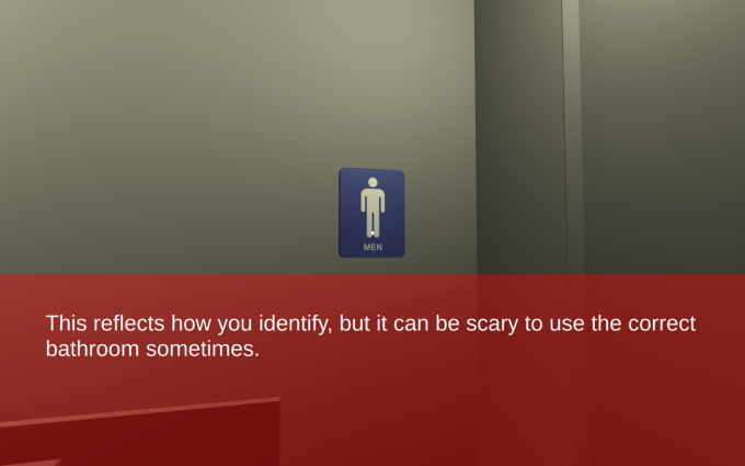 Male figure on a bathroom door.