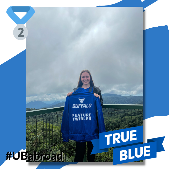 Student in Front of Forest View in Costa Rica.