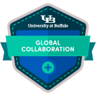global collaboration digital badge icon.