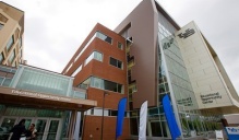 Outside of EOC building at 555 Ellicott.