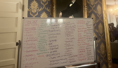 Duke Black Feminist Theory Summer Institute, Summer 2024 Meeting. The white board represents various meaning of the word "Home", that was the theme of this year's meeting. 