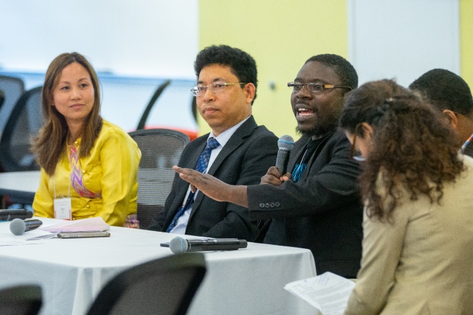 Theo Herman speaking at the summit.