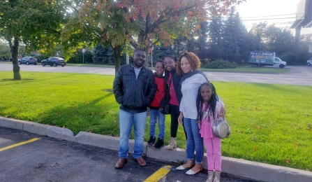 Theo with his family.