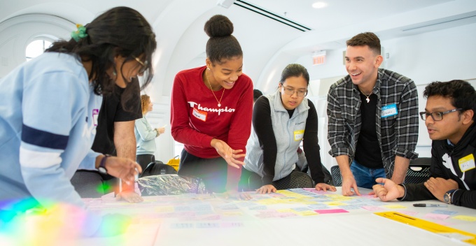 Students working together at 2020 GIC.