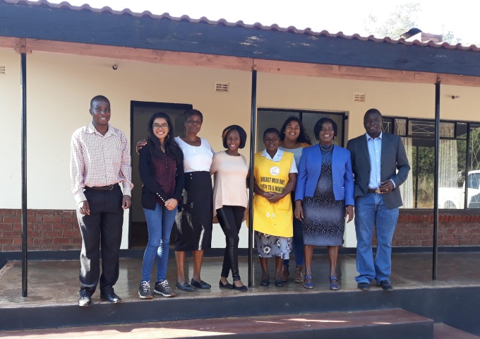 Nadia at the Shurugwi research office with local SHINE collaborators. From right to left: Batsi, Naome, Jaya, Tsitsi, Shami, Zee, Me "This was during a trip to Shurugwi district to observe data collection among rural women for a study on early child development.".