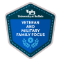 University at Buffalo Veteran and Military Family Focus badge. 