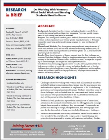 Screenshot of the research brief "On Working with Veterans...".