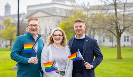Leaders of the 2023 UB Giving Day campaign for the LGBTQ FSA.