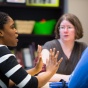 Experiential Learning Network professors interacting with students on North Campus. 