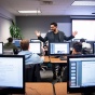 Professor Austin Angulo, a recent hire with the School of Engineering and Applies Sciences, teaches the geometry of highways in Ketter Hall in October 2022. 