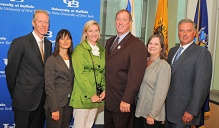 (from left to right) Wrabetz, Feltri, Jill Kelly, Jim Kelly, Patricia Duffner and Michael Cain.