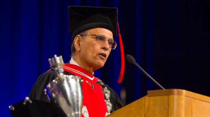 President Satish K. Tripathi addresses the UB Class of 2016.