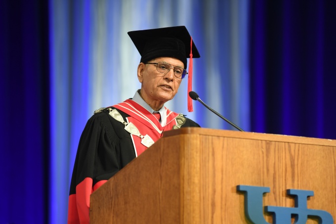 President Tripathi congratulates the Class of 2022.